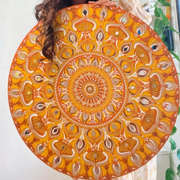Golden Harmony – 22" Radiant Mandala Wall Art | The Magical Yantra