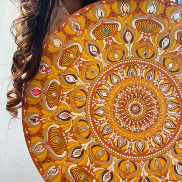 Golden Harmony – 22" Radiant Mandala Wall Art | The Magical Yantra
