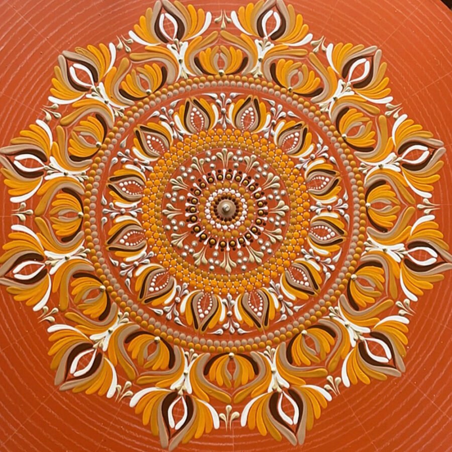 Golden Harmony – 22" Radiant Mandala Wall Art | The Magical Yantra