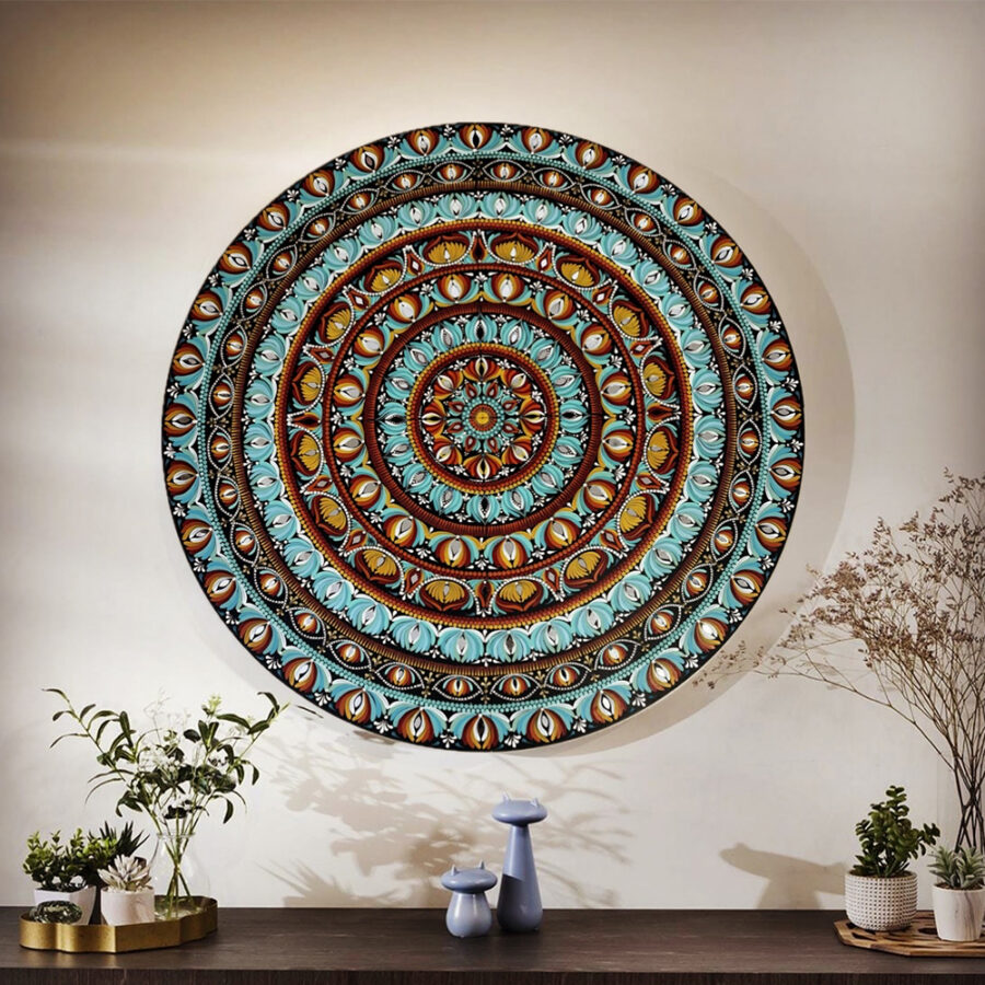 Celestial Bloom – 48" Multicolor Mandala Wall Art | The Magical Yantra