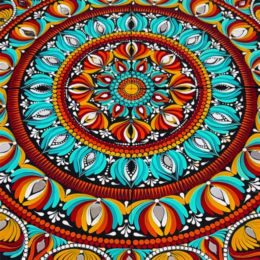Celestial Bloom – 48" Multicolor Mandala Wall Art | The Magical Yantra