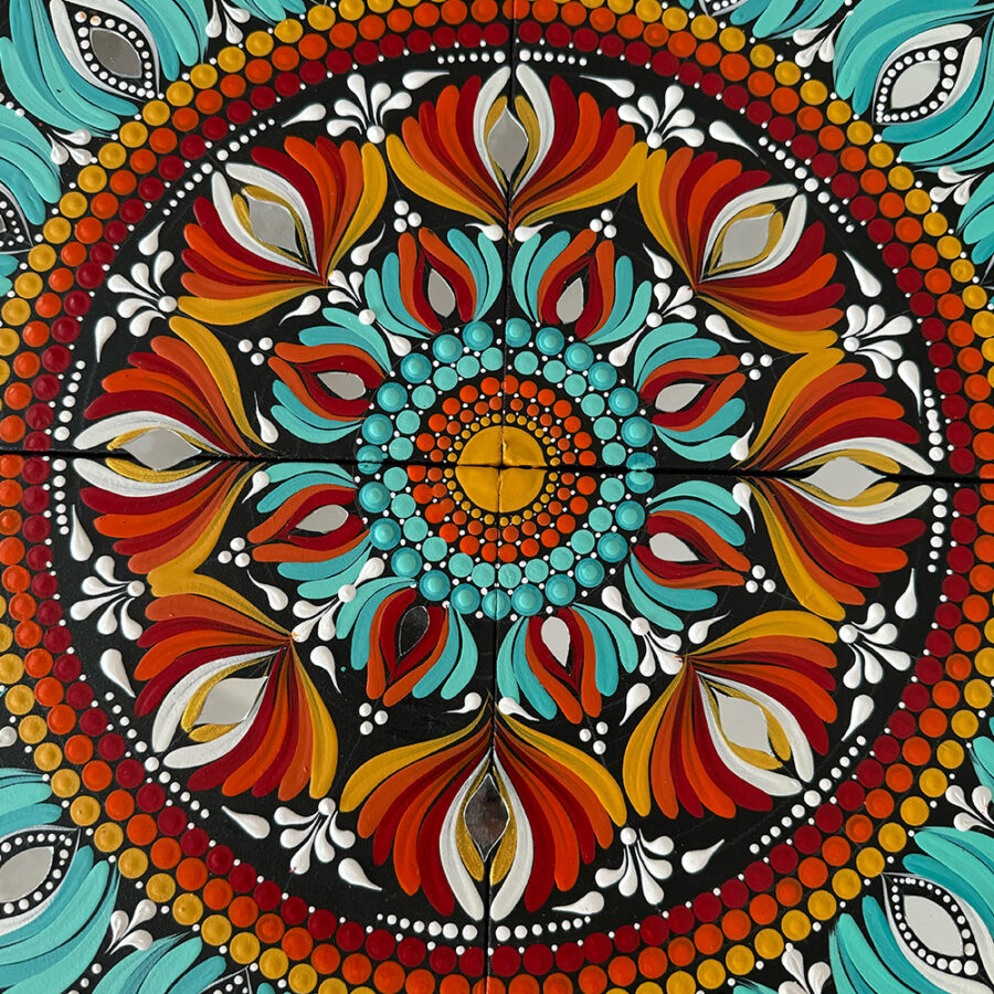 Celestial Bloom – 48" Multicolor Mandala Wall Art | The Magical Yantra