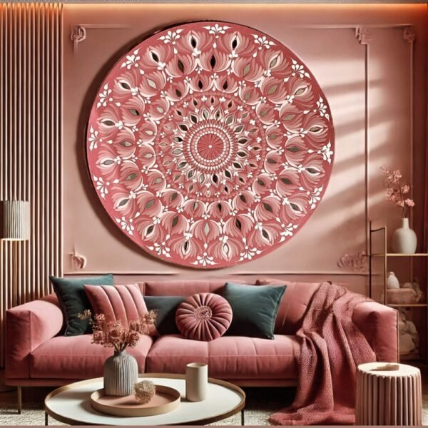 Rose Veil – 25" Tonal Mandala Wall Art | The Magical Yantra