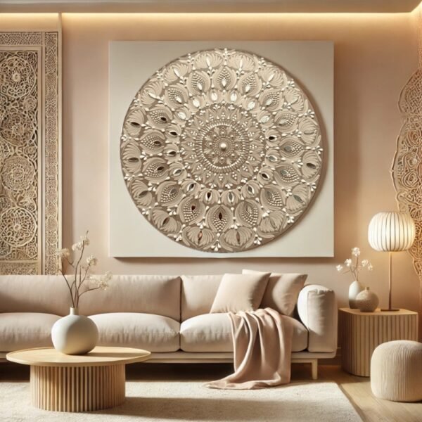 Ivory Grace – 30" Mandala Wall Art | The Magical Yantra