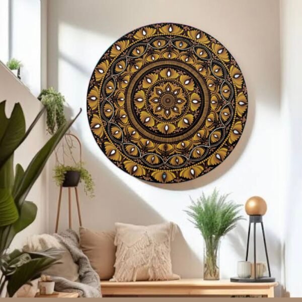 Golden Sunrise – 30" Yellow Mandala Wall Art | The Magical Yantra