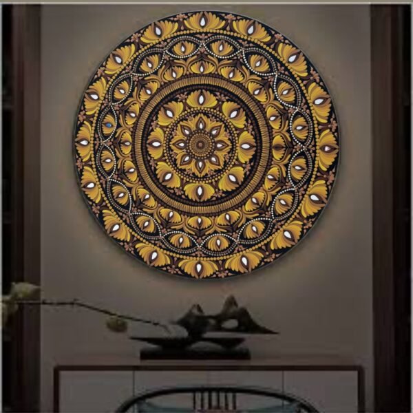 Golden Sunrise – 30" Yellow Mandala Wall Art | The Magical Yantra