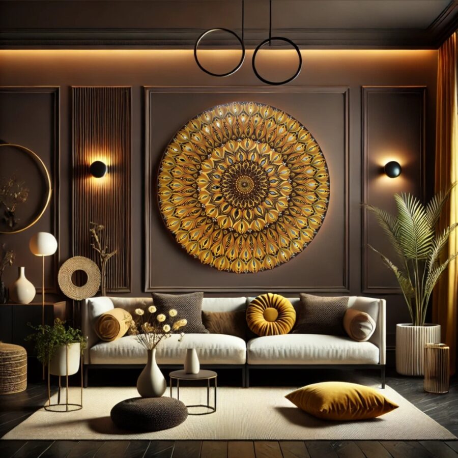 Golden Bloom Sunflower Mandala Wall Art | The Magical Yantra