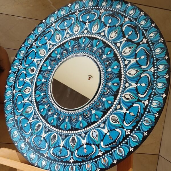 Reflective Harmony – 25" Mirror Mandala Wall Art