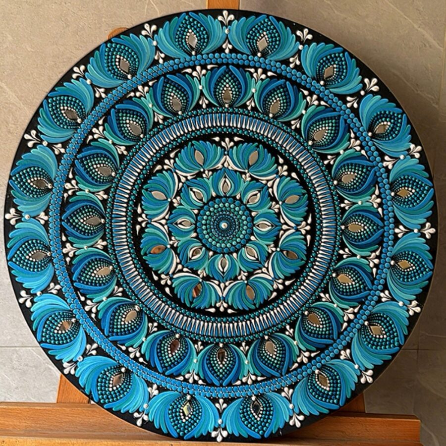 Ocean Whispers – 22" Mandala Wall Art