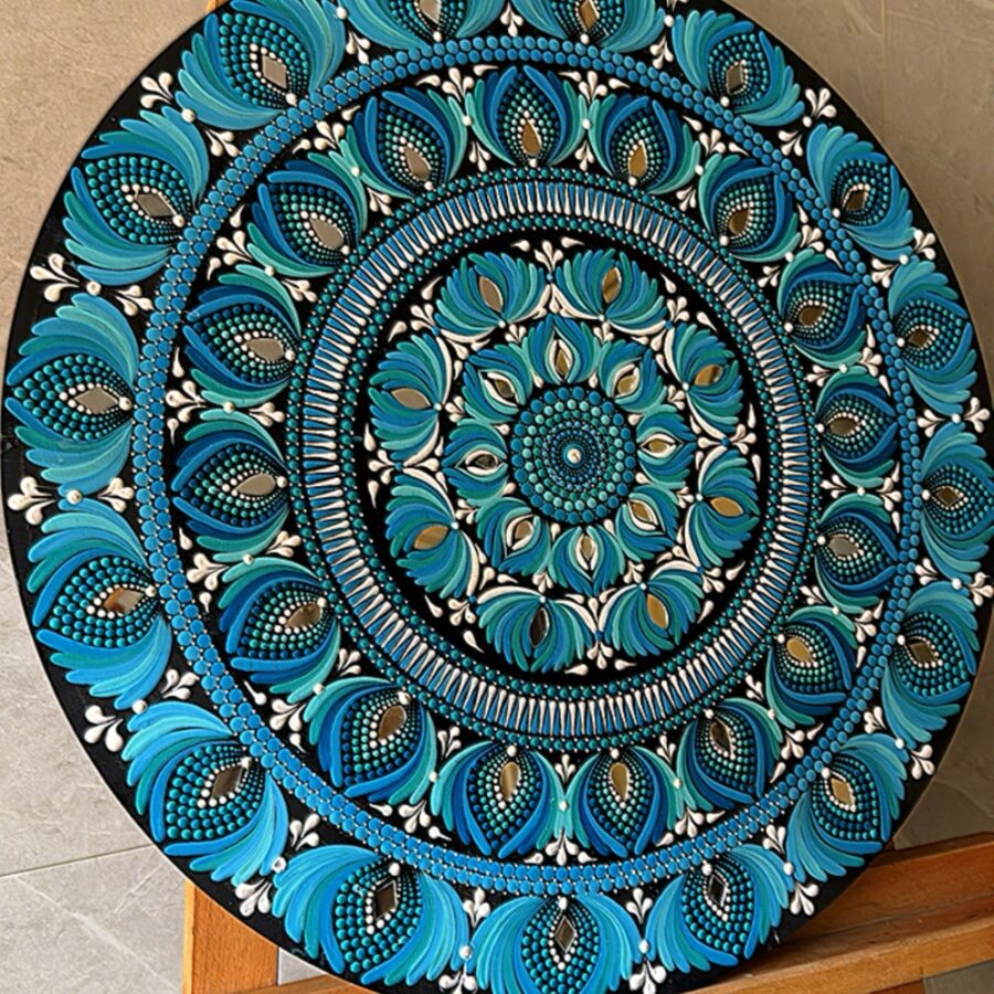 Ocean Whispers – 22" Mandala Wall Art