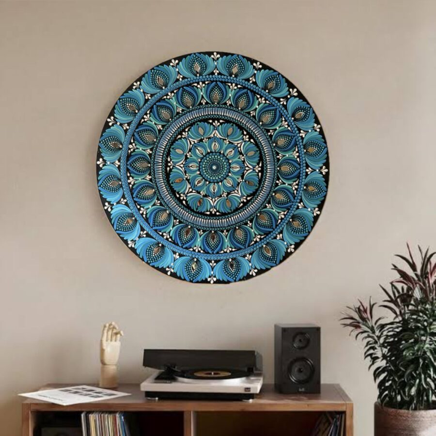 Ocean Whispers – 22" Mandala Wall Art