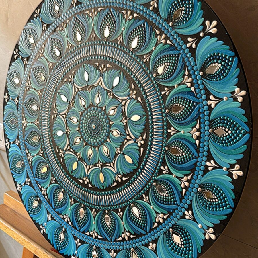 Ocean Whispers – 22" Mandala Wall Art