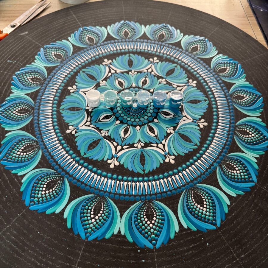 Ocean Whispers – 22" Mandala Wall Art